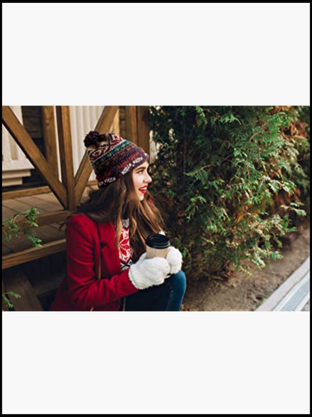 Handmade Alpaca Wool Bobble Beanie Winter Hat - Picture 2 of 6